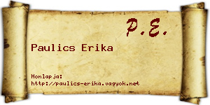 Paulics Erika névjegykártya