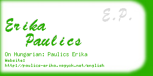erika paulics business card